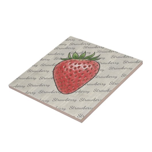 Stylish script text based background Strawberry Tegeltje (Zijkant)