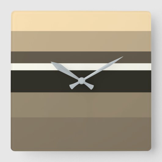 Stylish Sepia Monochrome Horizontale rechthoeken Vierkante Klok (Voorkant)
