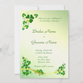 Stylish Shamrock Wedding Invitation Kaart (Voorkant)