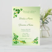 Stylish Shamrock Wedding Invitation Kaart (Staand voorkant)