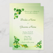 Stylish Shamrock Wedding Invitation Kaart (Voorkant / Achterkant)