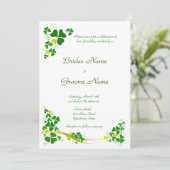 Stylish Shamrock Wedding Invitation Kaart (Staand voorkant)