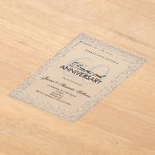 Stylish Silver Confetti 60th Diamond Wedding Acryl Uitnodigingen (Laagn)