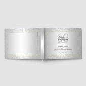 Stylish Silver Confetti 60th Diamond Wedding Gastenboek (Volledig)