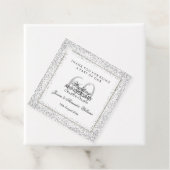 Stylish Silver Confetti 60th Wedding Bedankt Bedankjes Labels (In situ)