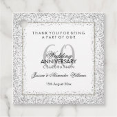 Stylish Silver Confetti 60th Wedding Bedankt Bedankjes Labels (Voorkant)