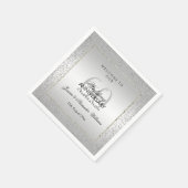 Stylish Silver Confetti 60th Wedding Servet (Hoek)