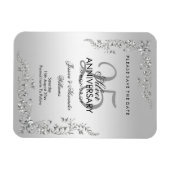 Stylish Silver Decoration 25th Wedding Jubileum Magneet (Horizontaal)