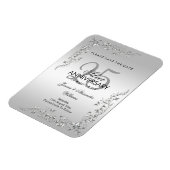 Stylish Silver Decoration 25th Wedding Jubileum Magneet (Linkerzijde)