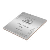 Stylish Silver Decoration 25th Wedding Jubileum Tegeltje (Zijkant)