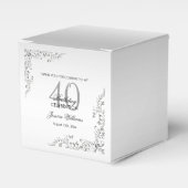 Stylish Silver Decoration 40th Birthday party Bedankdoosjes (Voorkant Zijde)