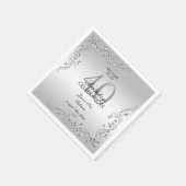 Stylish Silver Decoration 40th Birthday party Servet (Hoek)