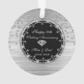 Stylish Silver Diamonds 50th Wedding Jubileum Ornament (achterkant)