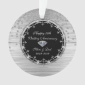 Stylish Silver Diamonds 50th Wedding Jubileum Ornament (voorkant)