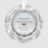 Stylish Silver Diamonds 50th Wedding Jubileum Ornament (voorkant)