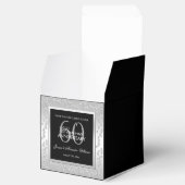 Stylish Silver Diamonds 60th Wedding Jubileum Bedankdoosjes (Geopend)