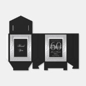 Stylish Silver Diamonds 60th Wedding Jubileum Bedankdoosjes (Uitgevouwen)