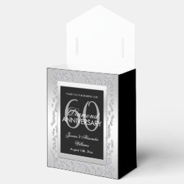 Stylish Silver Diamonds 60th Wedding Jubileum Bedankdoosjes