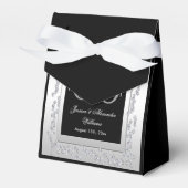 Stylish Silver Diamonds 60th Wedding Jubileum Bedankdoosjes (Voorkant Zijde)