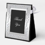 Stylish Silver Diamonds 60th Wedding Jubileum Bedankdoosjes (Achterkant)