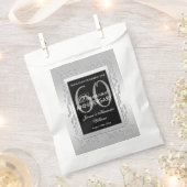 Stylish Silver Diamonds 60th Wedding Jubileum Bedankzakje (Geknipt)