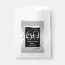 Stylish Silver Diamonds 60th Wedding Jubileum Bedankzakje