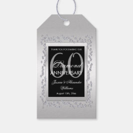 Stylish Silver Diamonds 60th Wedding Jubileum Cadeaulabel