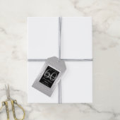 Stylish Silver Diamonds 60th Wedding Jubileum Cadeaulabel (Met Touw)