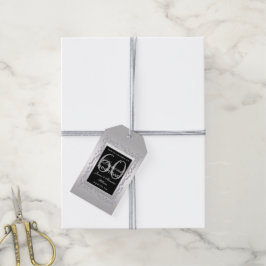 Stylish Silver Diamonds 60th Wedding Jubileum Cadeaulabel