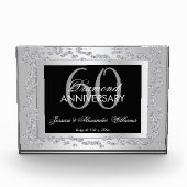 Stylish Silver Diamonds 60th Wedding Jubileum Fotoblokken (Voorkant)