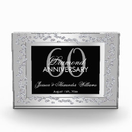 Stylish Silver Diamonds 60th Wedding Jubileum Fotoblokken