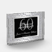 Stylish Silver Diamonds 60th Wedding Jubileum Fotoblokken (Links)
