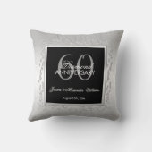 Stylish Silver Diamonds 60th Wedding Jubileum Kussen (Achterkant)