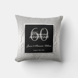 Stylish Silver Diamonds 60th Wedding Jubileum Kussen