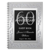 Stylish Silver Diamonds 60th Wedding Jubileum Notitieboek (Voorkant)