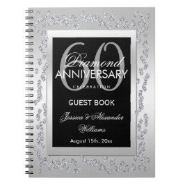 Stylish Silver Diamonds 60th Wedding Jubileum Notitieboek