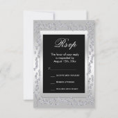 Stylish Silver Diamonds 60th Wedding RSVP (Voorkant)