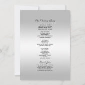 Stylish Silver Gem Bow & Black Wedding Program Kaart (Achterkant)