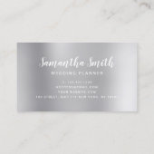 Stylish Silver glitter druist bruiloft planner Visitekaartje (Achterkant)