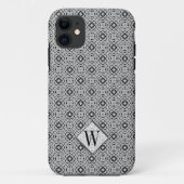 Stylish Silver Monogram Custom Phone Cases (Achterkant)