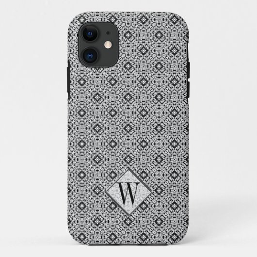 Stylish Silver Monogram Custom Phone Cases (Achterkant)