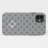 Stylish Silver Monogram Custom Phone Cases (Achterkant (horizontaal))