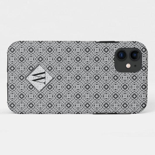 Stylish Silver Monogram Custom Phone Cases (Achterkant (horizontaal))