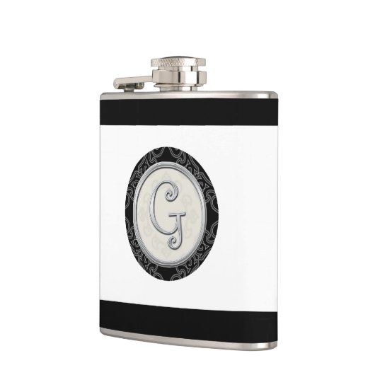 Stylish Silver Monogram Initiaal G Heupfles (Links)