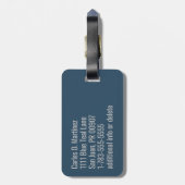 Stylish Silver Monogrammed Bagagelabel | San Juan (Achterkant verticaal)