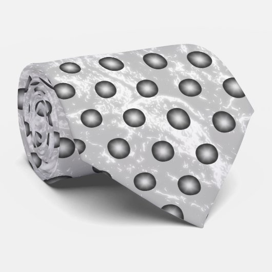 Stylish Silver Polka Dot. Aanpasbare achtergrond Stropdas (Opgerold)