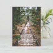 Stylish Simple Full Photo Double-sided Save The Date (Staand voorkant)