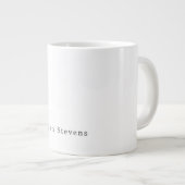 Stylish Simple Plain Black & White Minimalist Name Grote Koffiekop (Voorkant rechts)