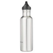 Stylish Simple Plain Black & White Minimalist Name Waterfles (Rechts)