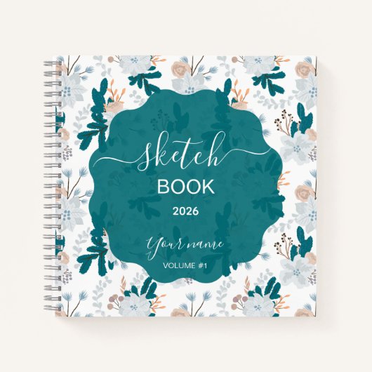 Stylish Sketchbook with Nature-Inspired Designs Notitieboek (Voorkant)